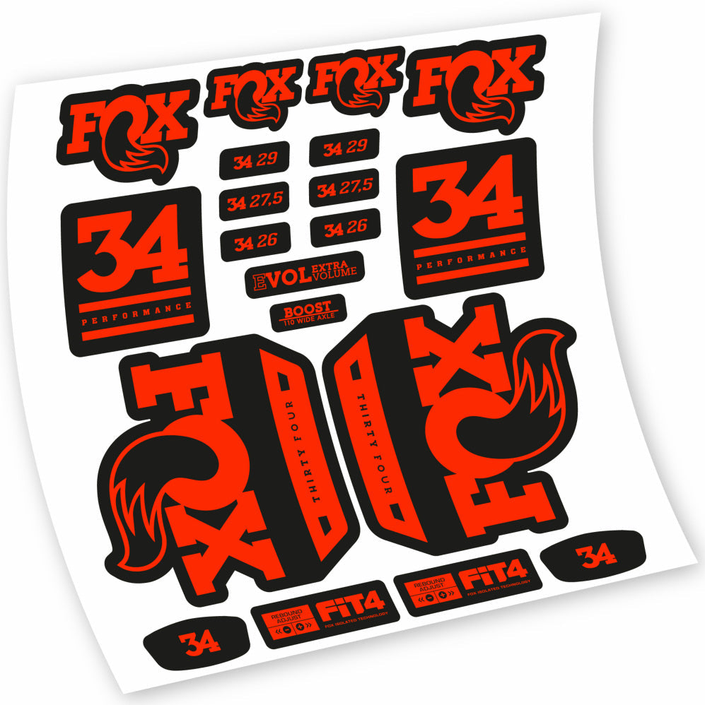 Autocollant Fox 34 Performance 2018, Fourche 29, Autocollant Vélo vinyle