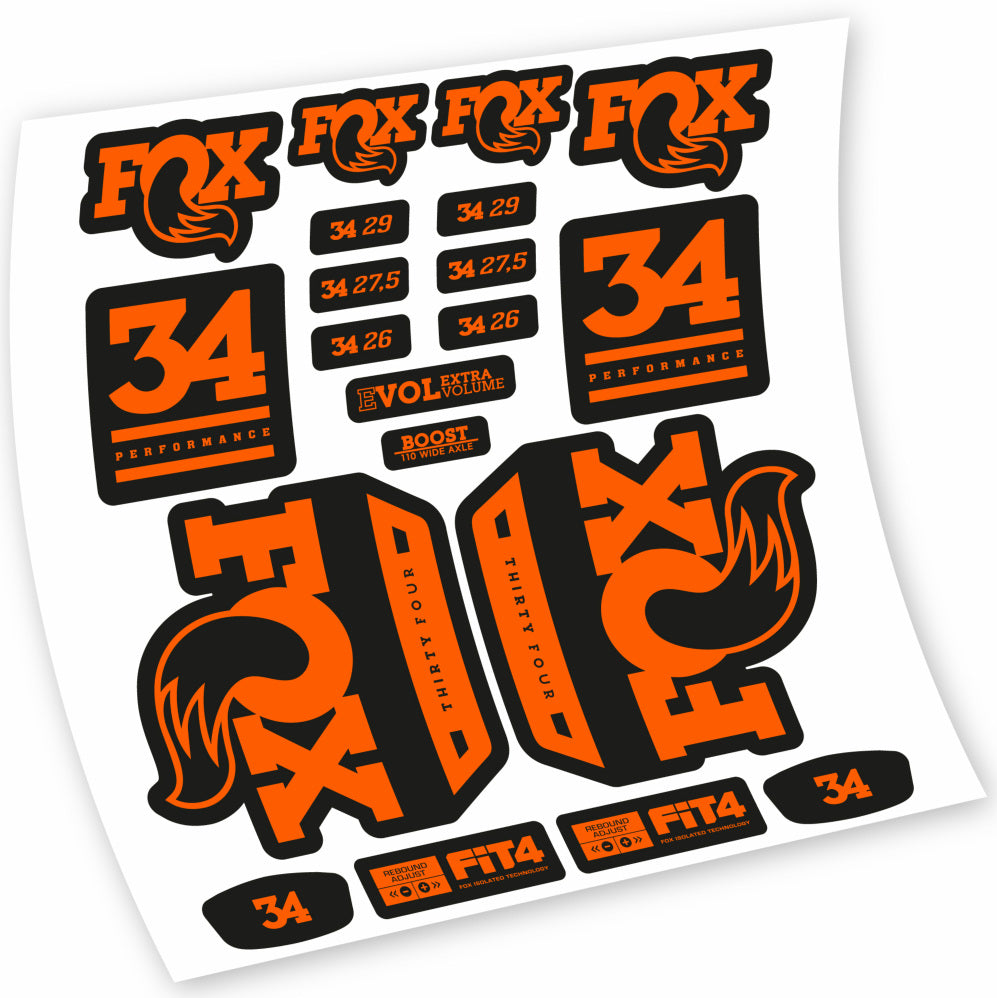 Autocollant Fox 34 Performance 2018, Fourche 29, Autocollant Vélo vinyle