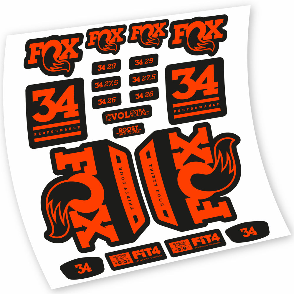 Autocollant Fox 34 Performance 2018, Fourche 29, Autocollant Vélo vinyle