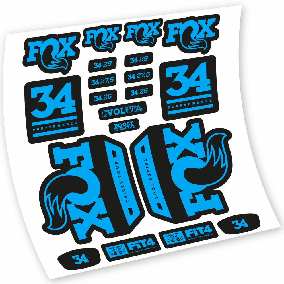 Autocollant Fox 34 Performance 2018, Fourche 29, Autocollant Vélo vinyle