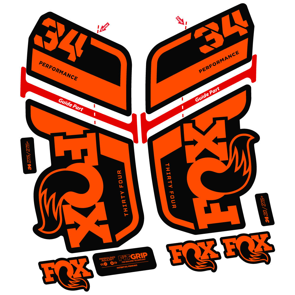 Autocollant Fox 34 Performance 2022, Vélo Fourche, Stycker Vinyl