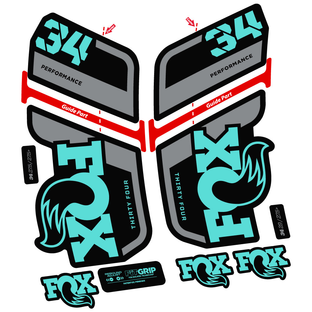 Autocollant Fox 34 Performance 2022, Vélo Fourche, Stycker Vinyl