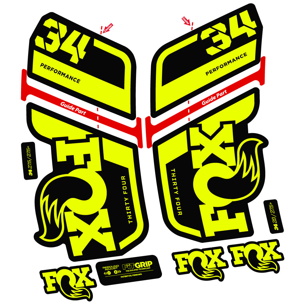 Autocollant Fox 34 Performance 2022, Vélo Fourche, Stycker Vinyl