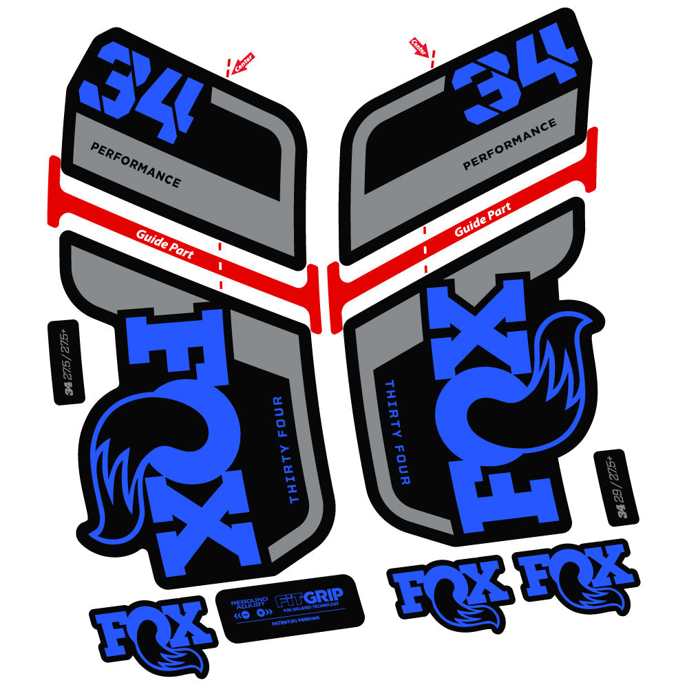 Autocollant Fox 34 Performance 2022, Vélo Fourche, Stycker Vinyl