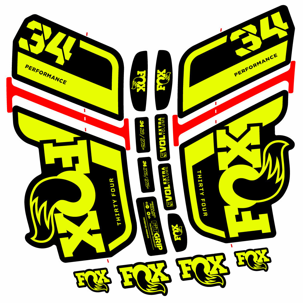 Autocollant Fox 34 Performance 2021, Fourche 29, Autocollant Vélo vinyle