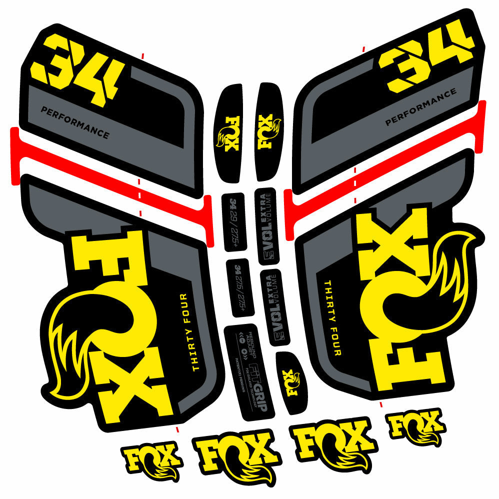 Autocollant Fox 34 Performance 2021, Fourche 29, Autocollant Vélo vinyle