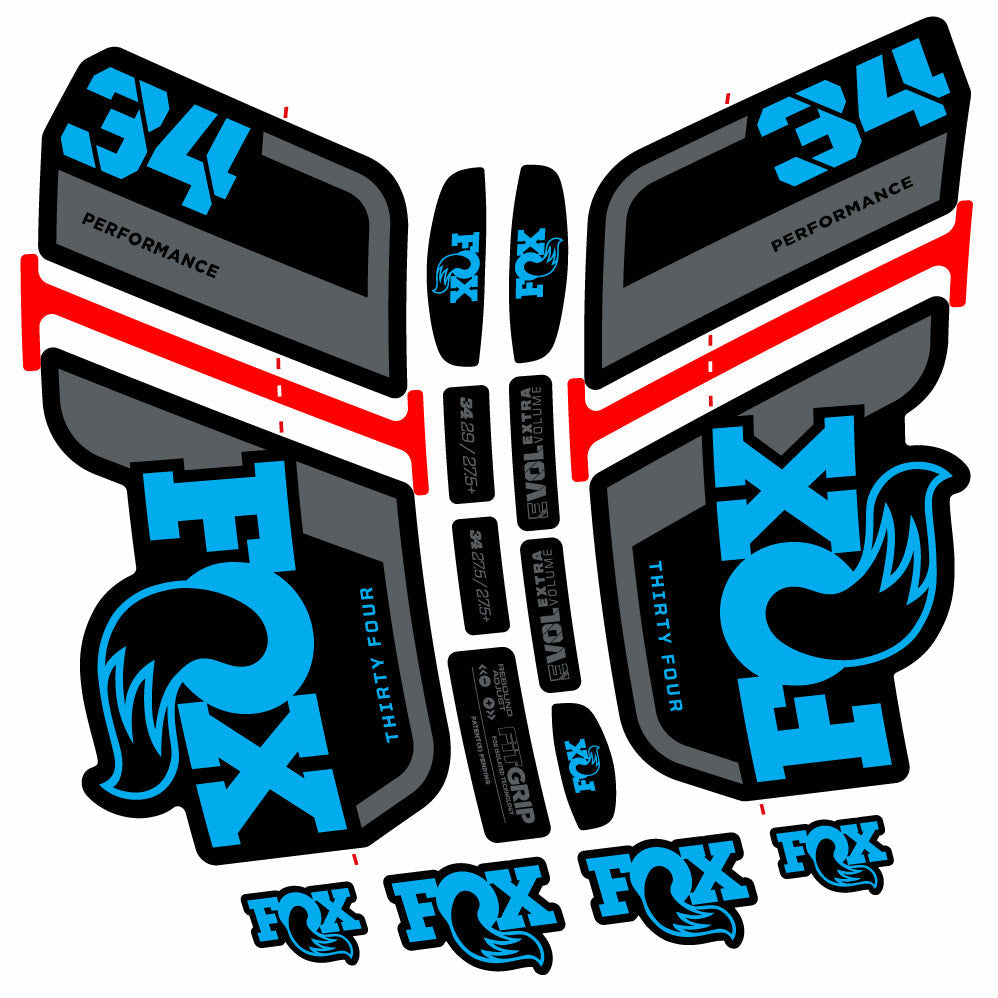 Autocollant Fox 34 Performance 2021, Fourche 29, Autocollant Vélo vinyle