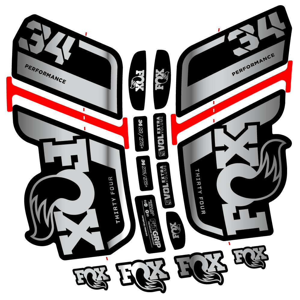 Autocollant Fox 34 Performance 2021, Fourche 29, Autocollant Vélo vinyle