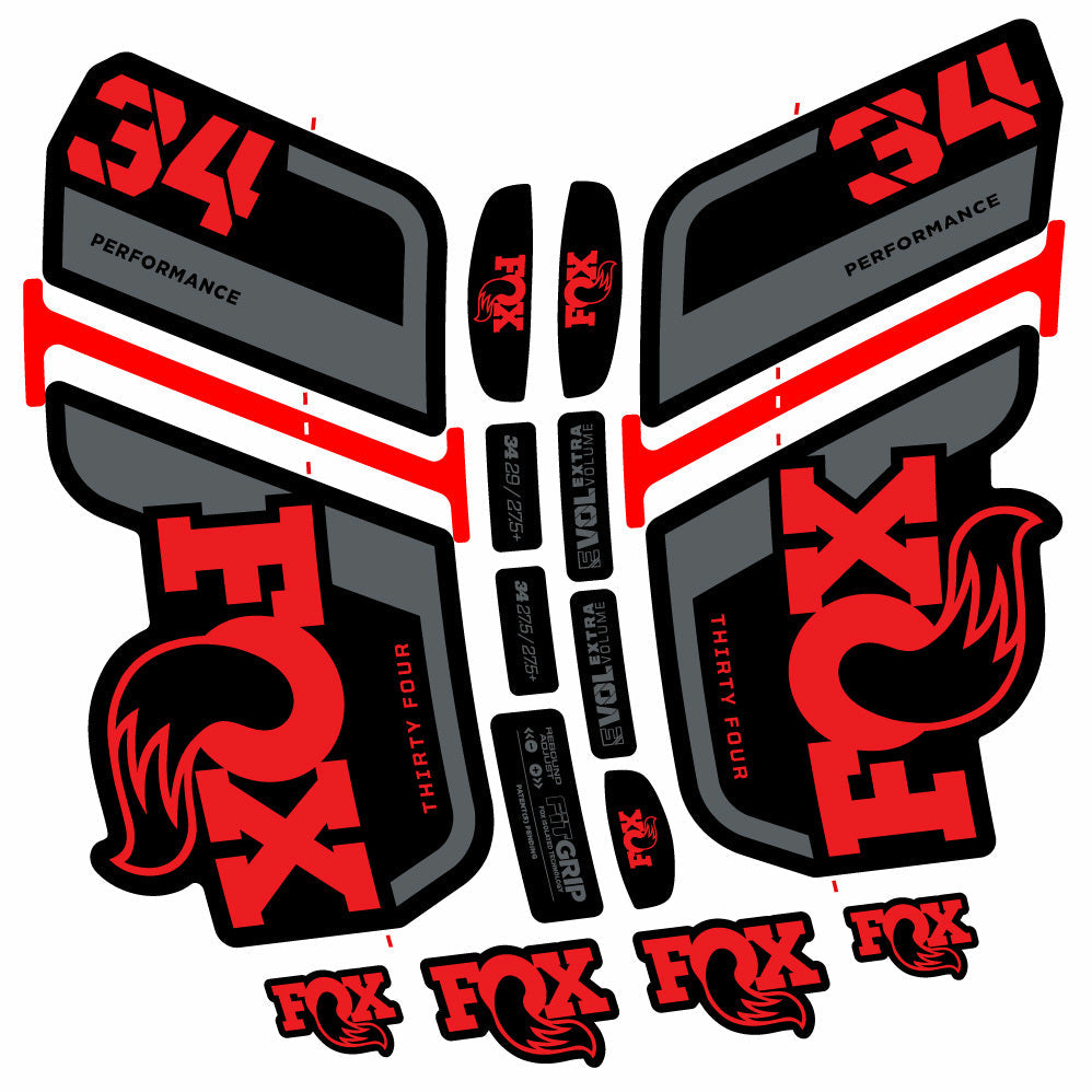 Autocollant Fox 34 Performance 2021, Fourche 29, Autocollant Vélo vinyle