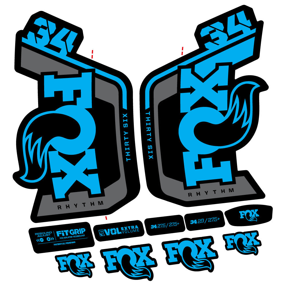 Autocollant Fox Factory 34 Rhythm 2024, Fourche 29, Autocollant Vélo vinyle