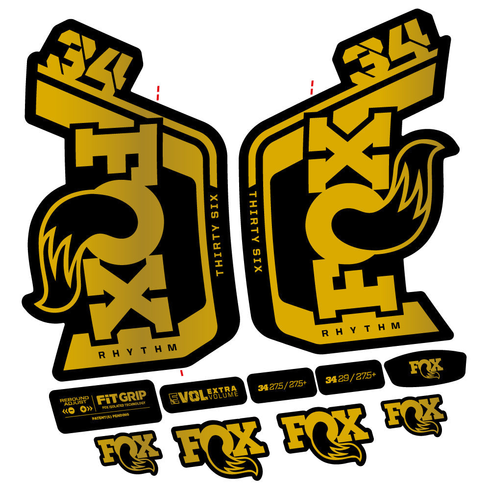 Autocollant Fox Factory 34 Rhythm 2024, Fourche 29, Autocollant Vélo vinyle