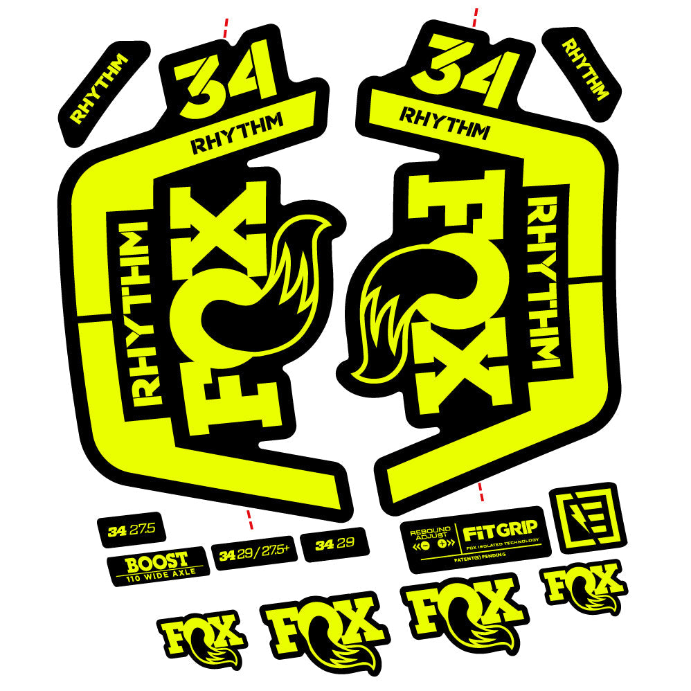 Autocollant Fox 34 Rhythm 2019 Vélo Fourche vinyle autocollant