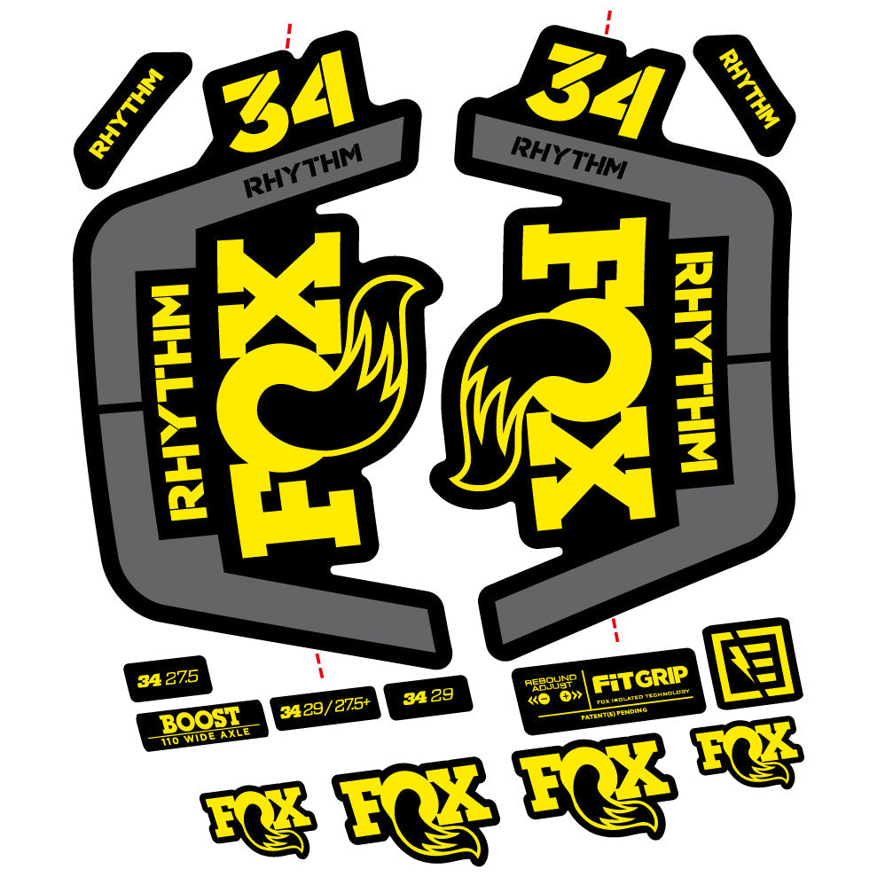 Autocollant Fox 34 Rhythm 2019 Vélo Fourche vinyle autocollant