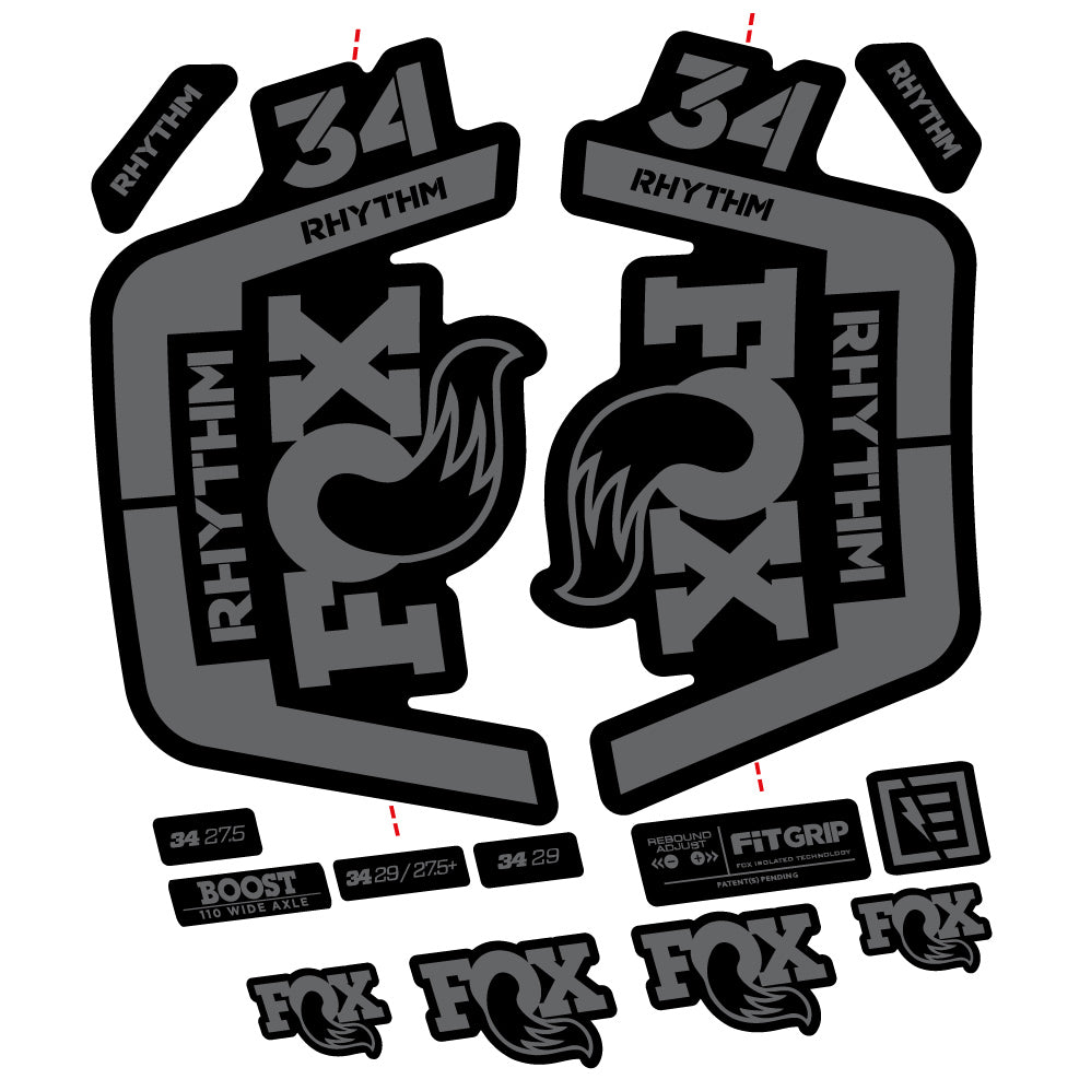 Autocollant Fox 34 Rhythm 2019 Vélo Fourche vinyle autocollant