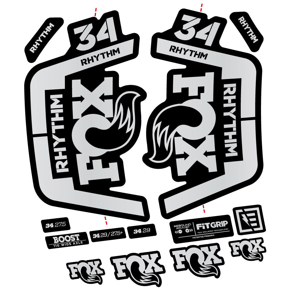 Autocollant Fox 34 Rhythm 2019 Vélo Fourche vinyle autocollant