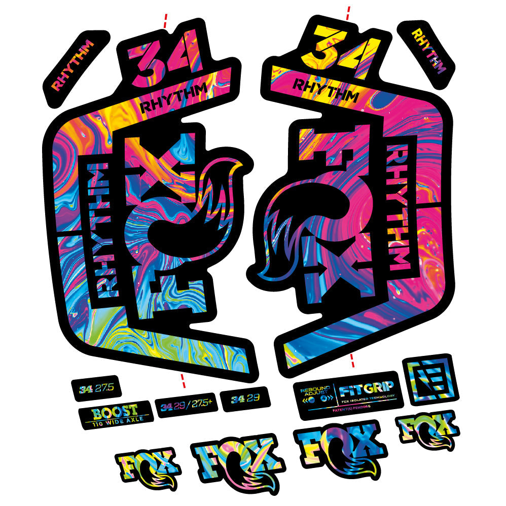 Autocollant Fox 34 Rhythm 2019 Vélo Fourche vinyle autocollant