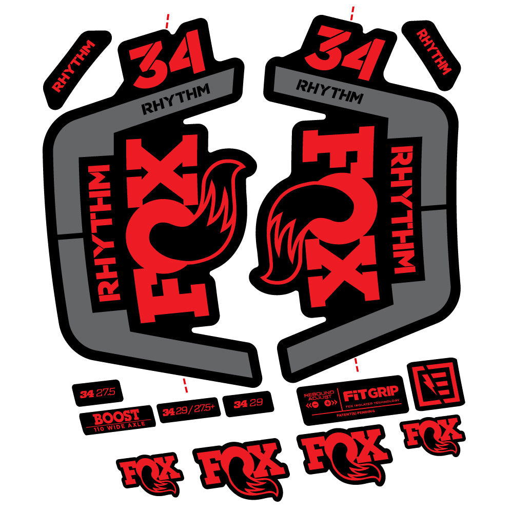 Autocollant Fox 34 Rhythm 2019 Vélo Fourche vinyle autocollant