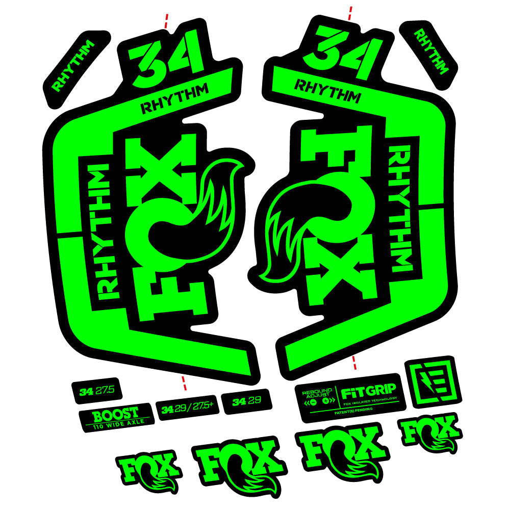 Autocollant Fox 34 Rhythm 2019 Vélo Fourche vinyle autocollant