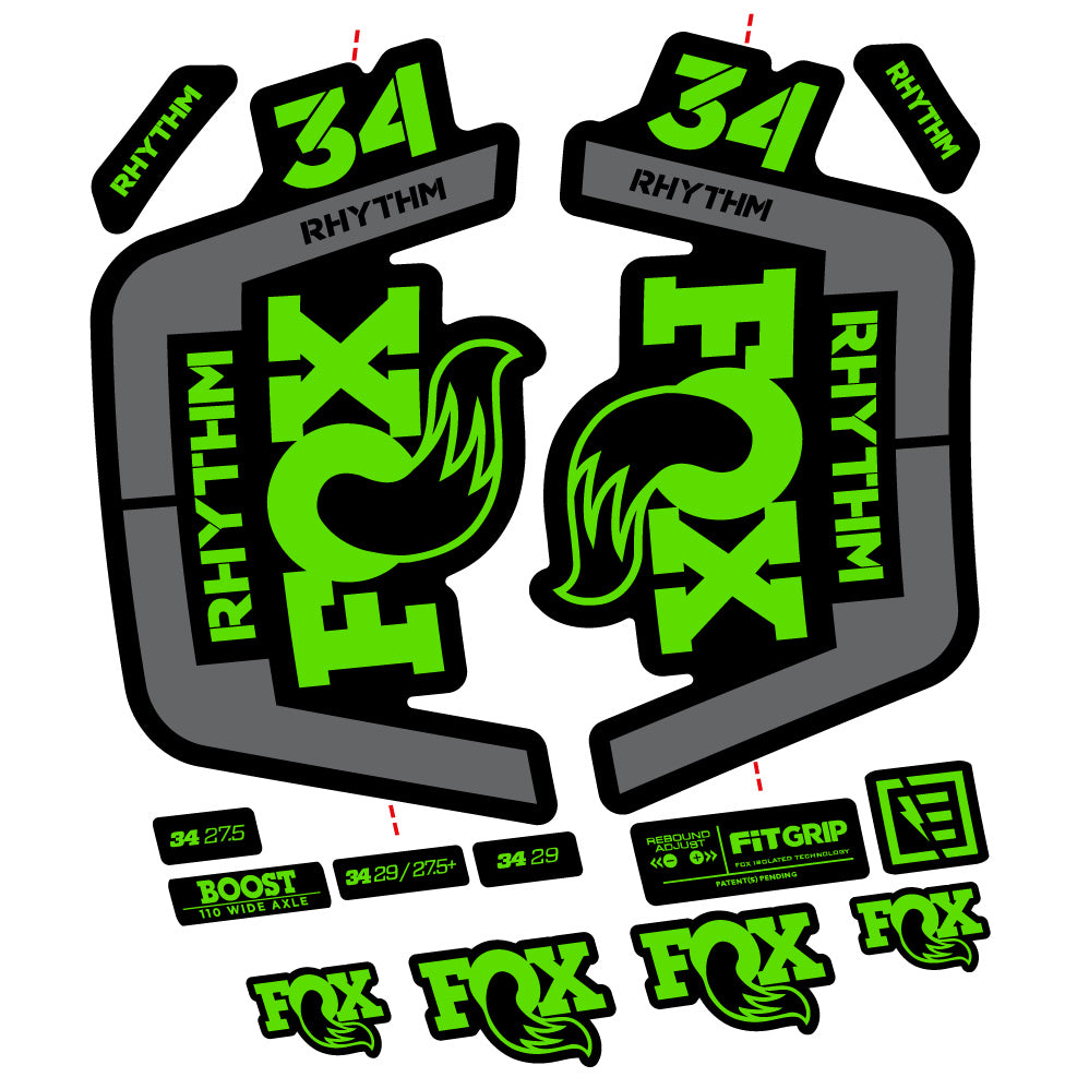 Autocollant Fox 34 Rhythm 2019 Vélo Fourche vinyle autocollant