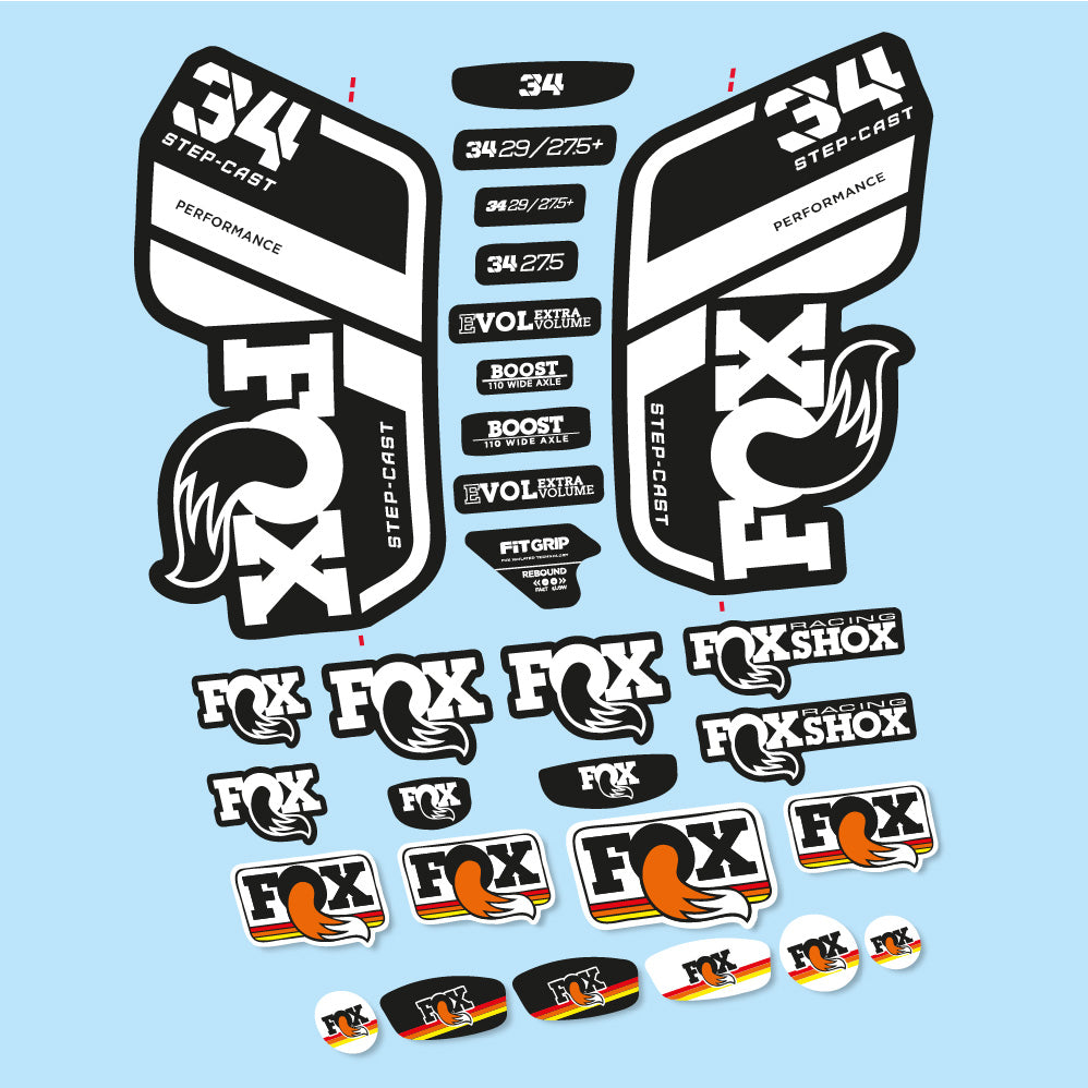 Autocollant Fox 34 Performance SC 2021, Fourche 29, Autocollant Vélo vinyle