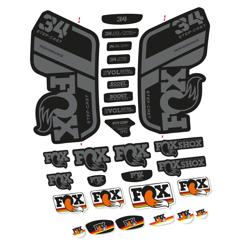 Autocollant Fox 34 Performance SC 2021, Fourche 29, Autocollant Vélo vinyle