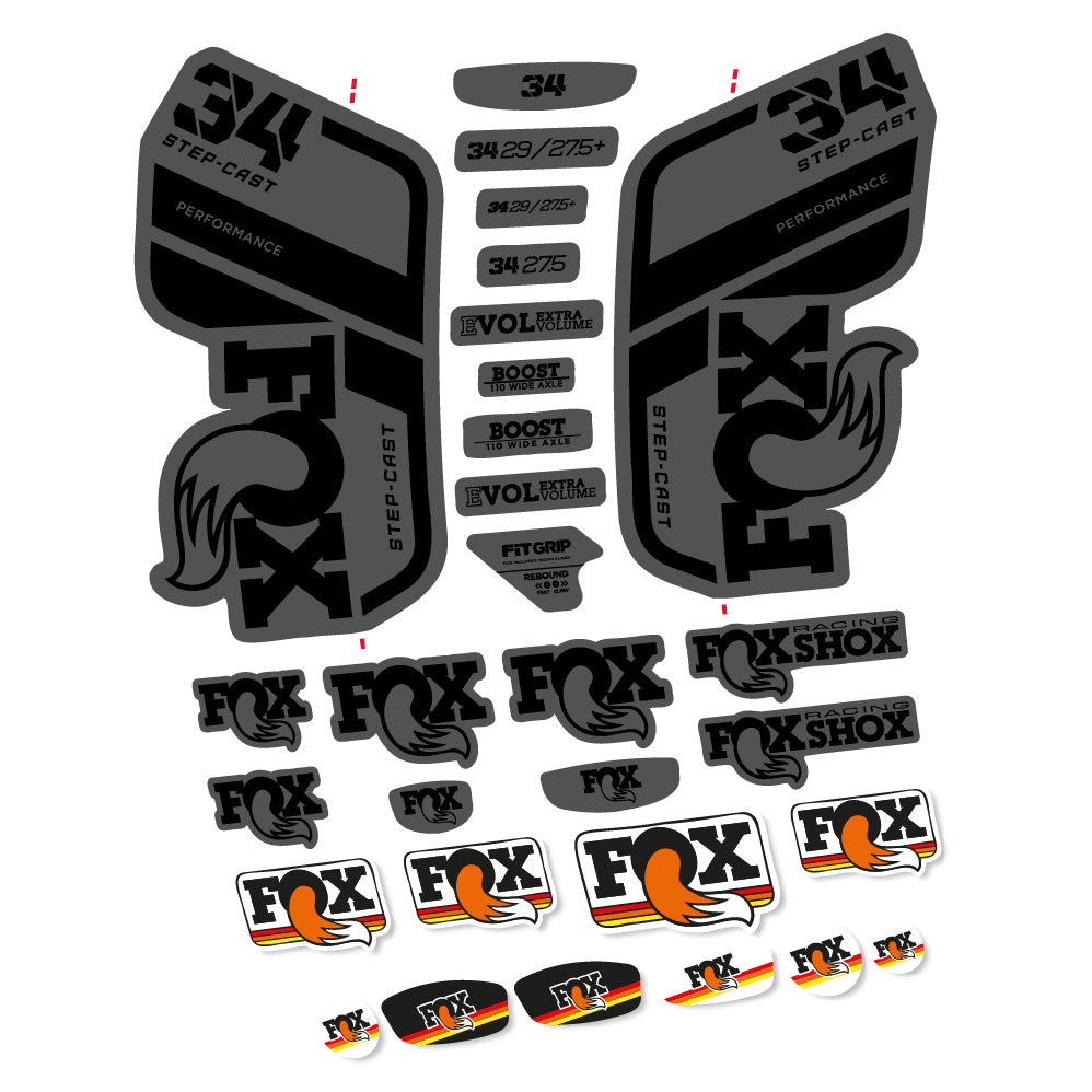 Autocollant Fox 34 Performance SC 2021, Fourche 29, Autocollant Vélo vinyle