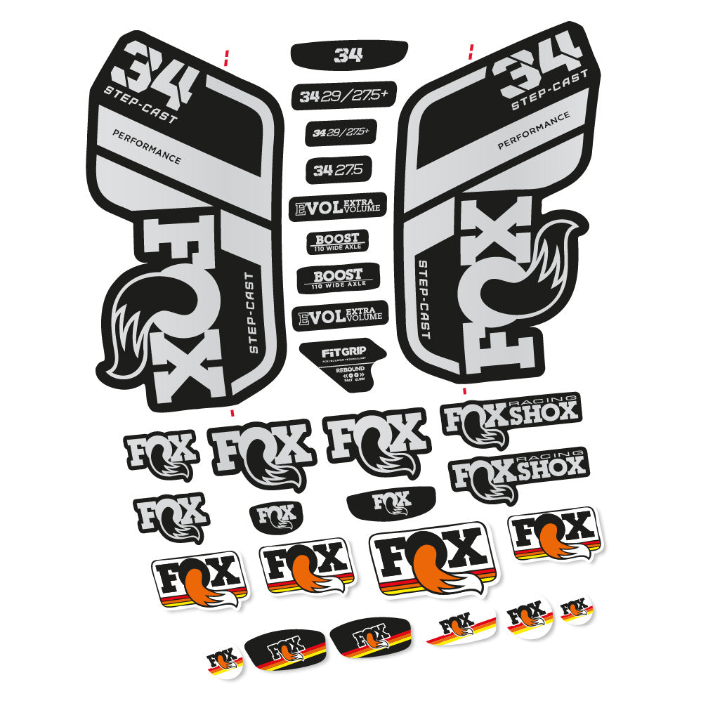 Autocollant Fox 34 Performance SC 2021, Fourche 29, Autocollant Vélo vinyle