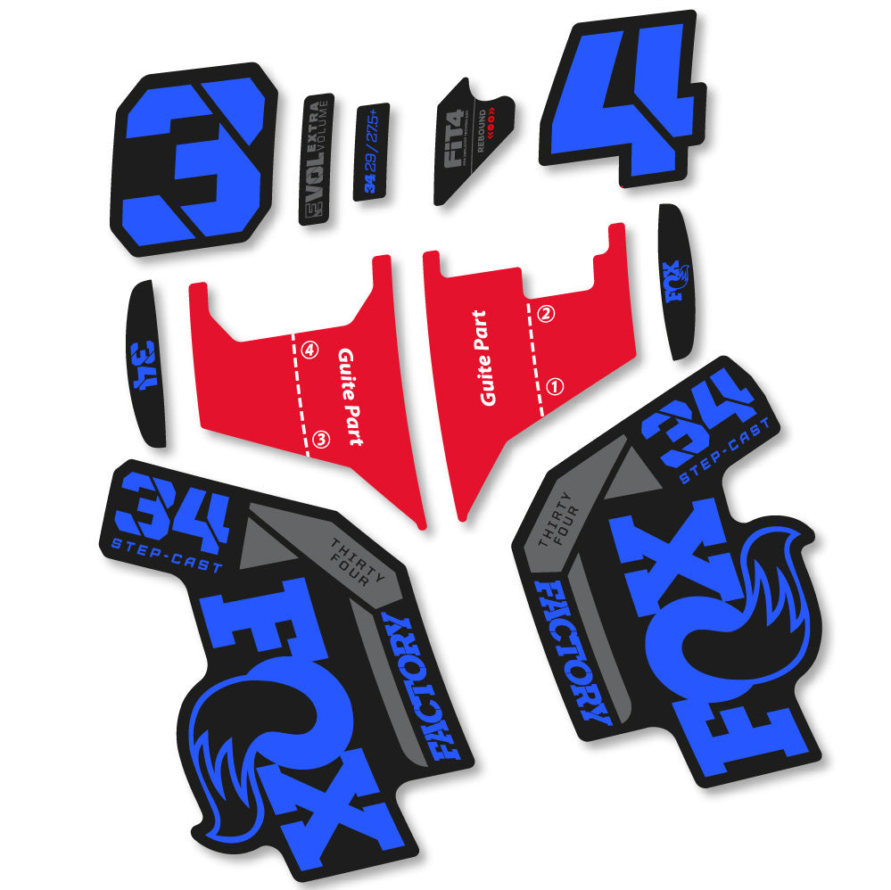 Autocollant Fox 34 Factory Step Cast 2022, Fourche 29, Vélo vinyle sticker