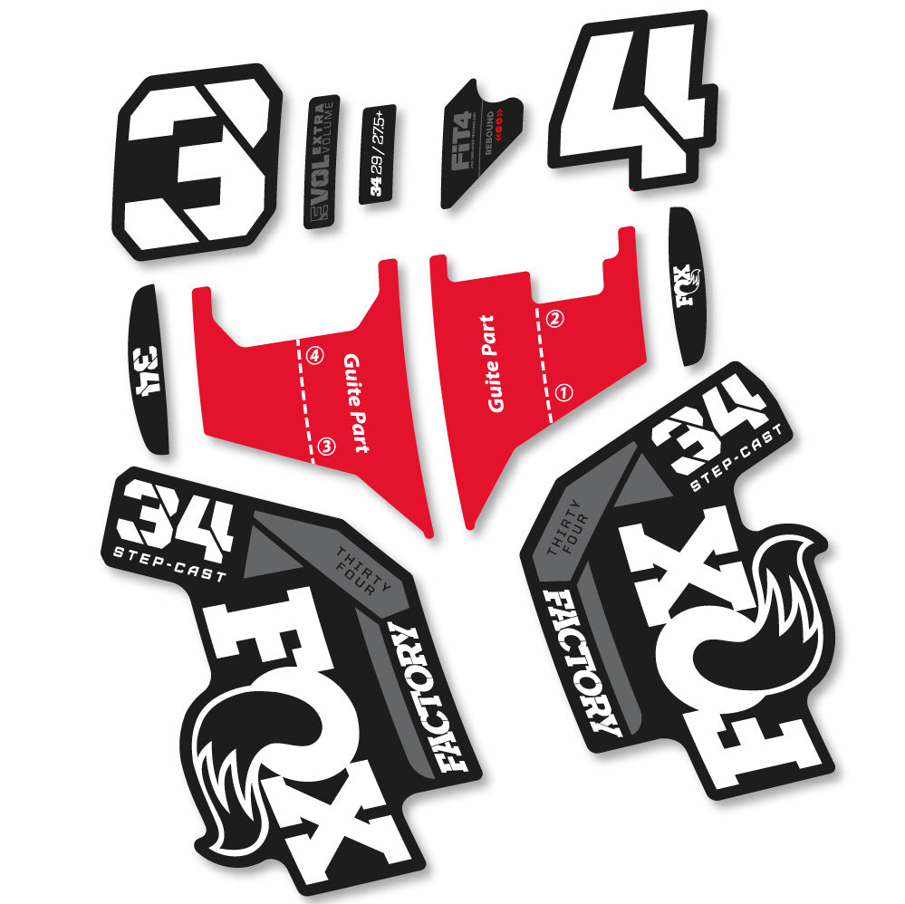 Autocollant Fox 34 Factory Step Cast 2022, Fourche 29, Vélo vinyle sticker
