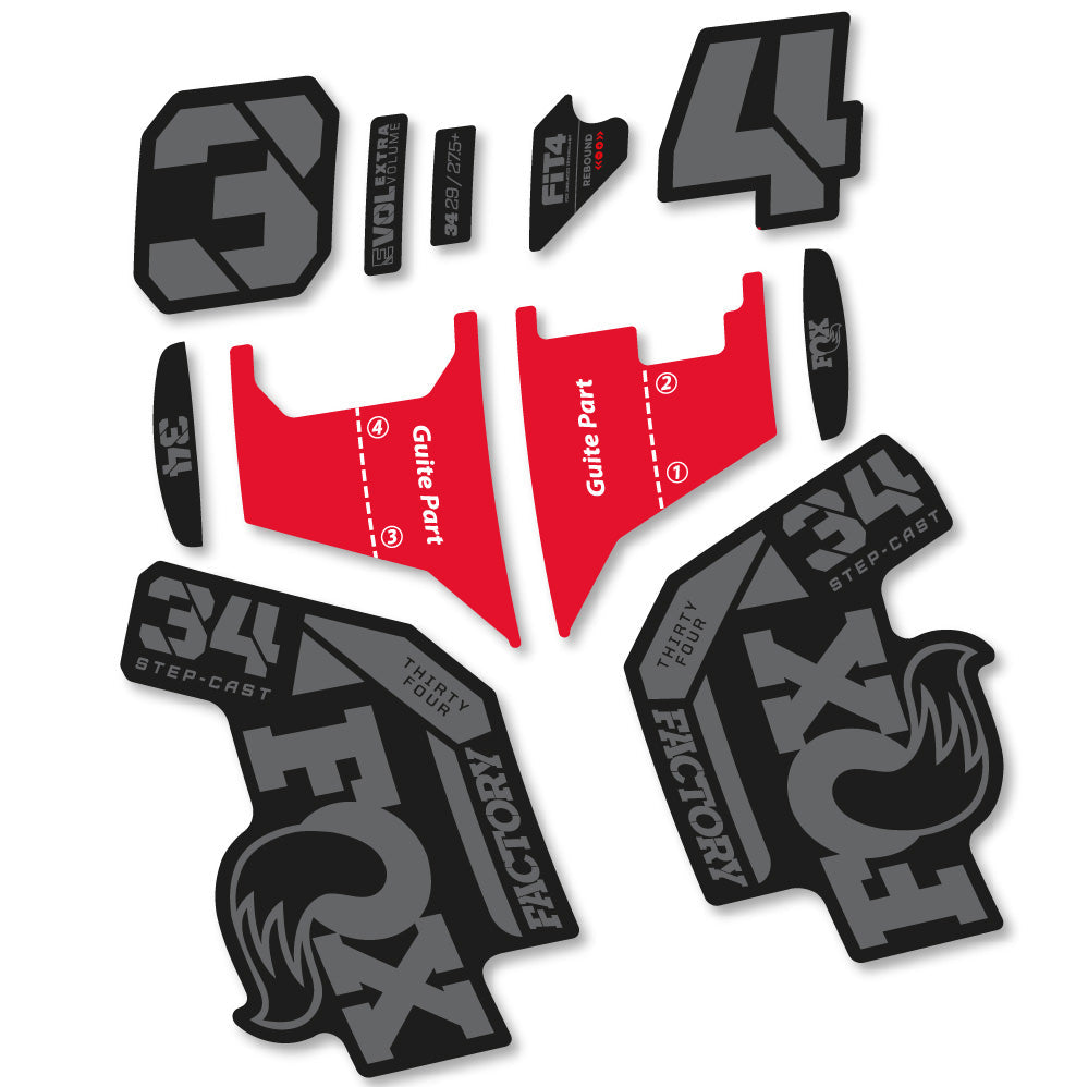 Autocollant Fox 34 Factory Step Cast 2022, Fourche 29, Vélo vinyle sticker