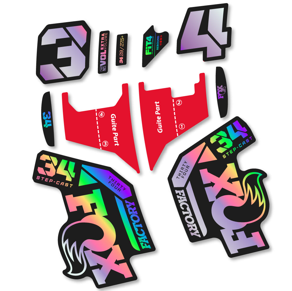 Autocollant Fox 34 Factory Step Cast 2022, Fourche 29, Vélo vinyle sticker