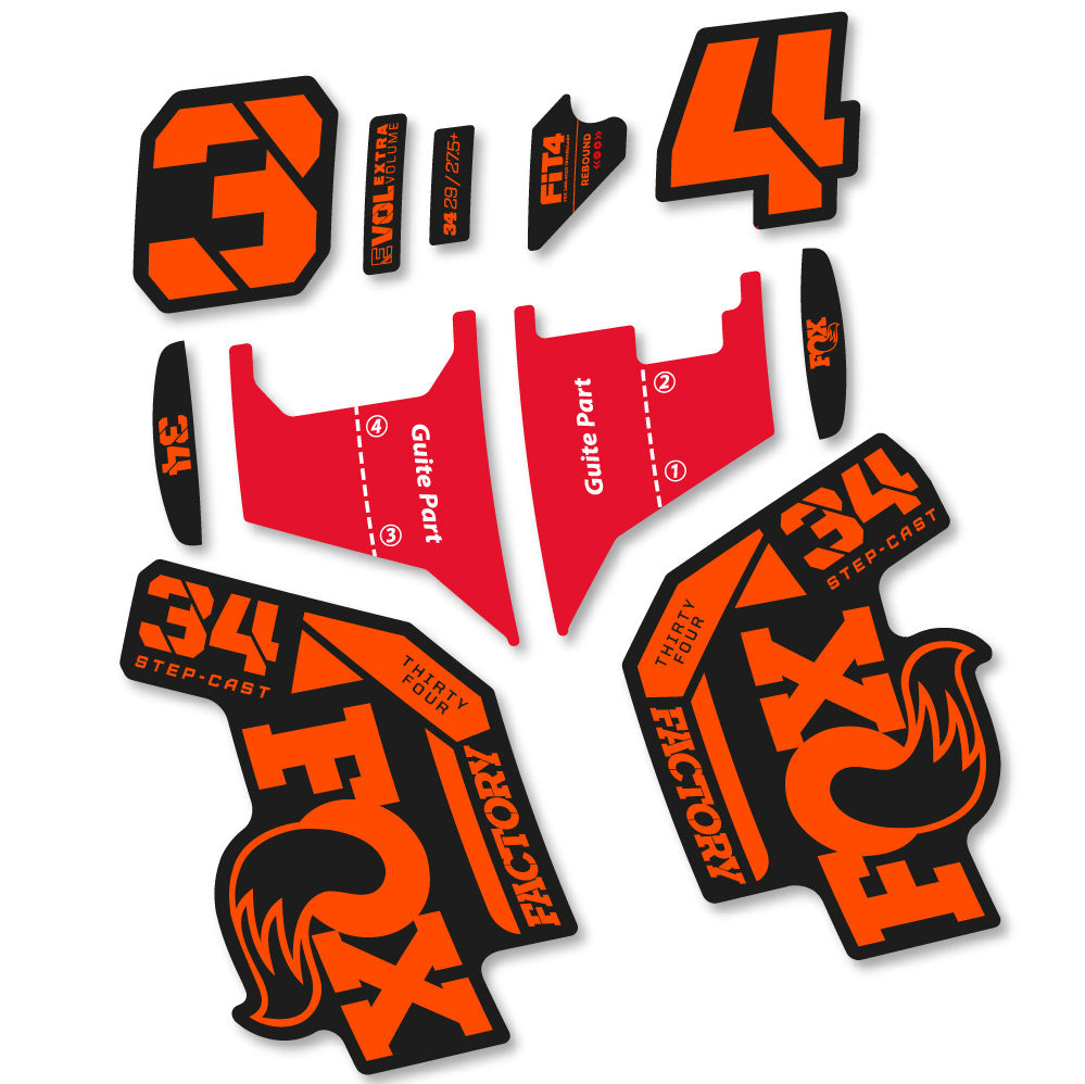 Autocollant Fox 34 Factory Step Cast 2022, Fourche 29, Vélo vinyle sticker