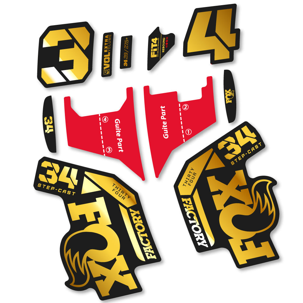 Autocollant Fox 34 Factory Step Cast 2022, Fourche 29, Vélo vinyle sticker