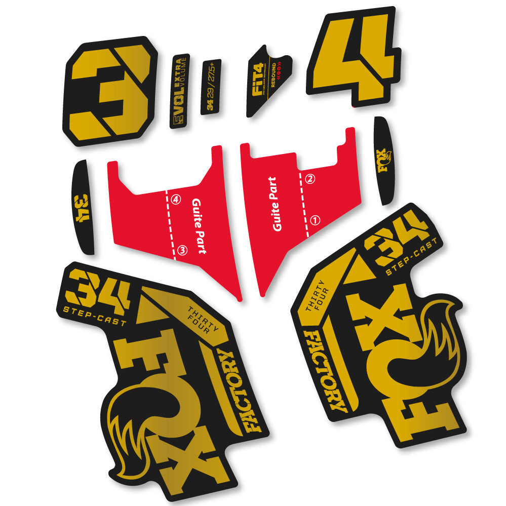 Autocollant Fox 34 Factory Step Cast 2022, Fourche 29, Vélo vinyle sticker