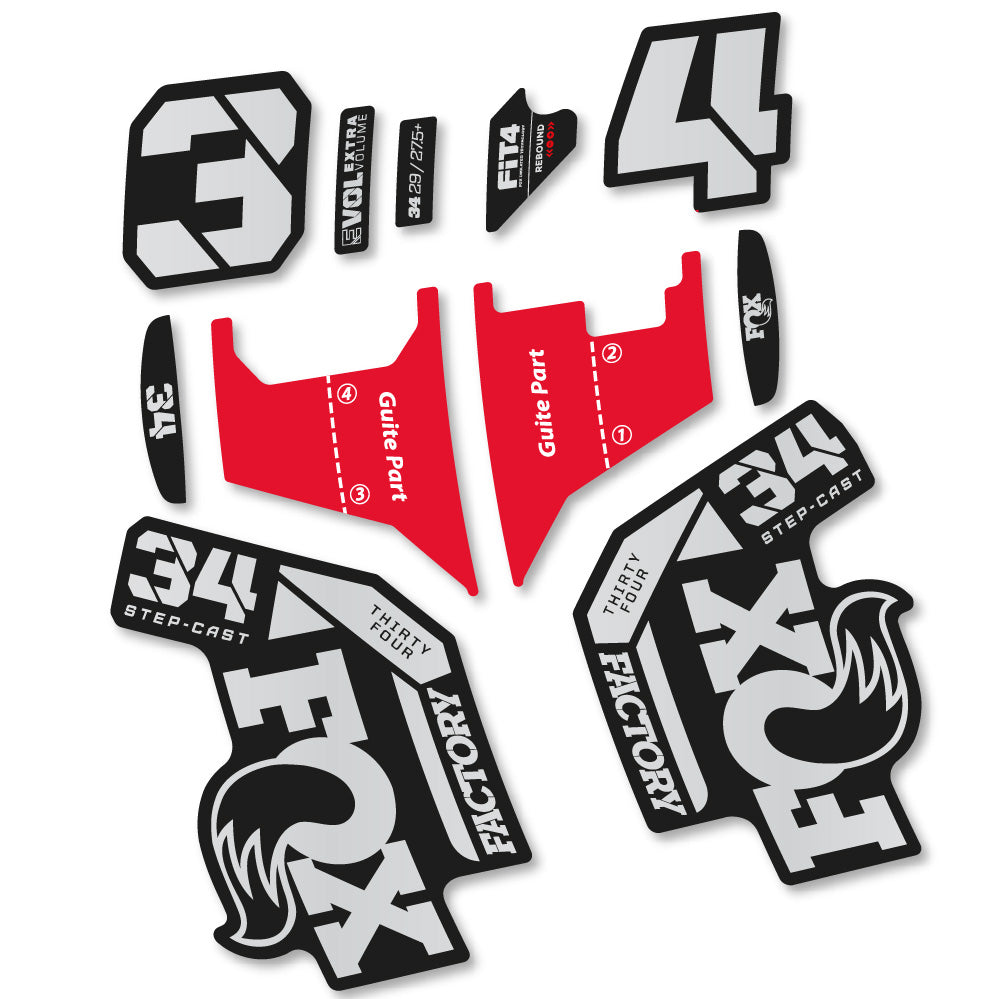 Autocollant Fox 34 Factory Step Cast 2022, Fourche 29, Vélo vinyle sticker