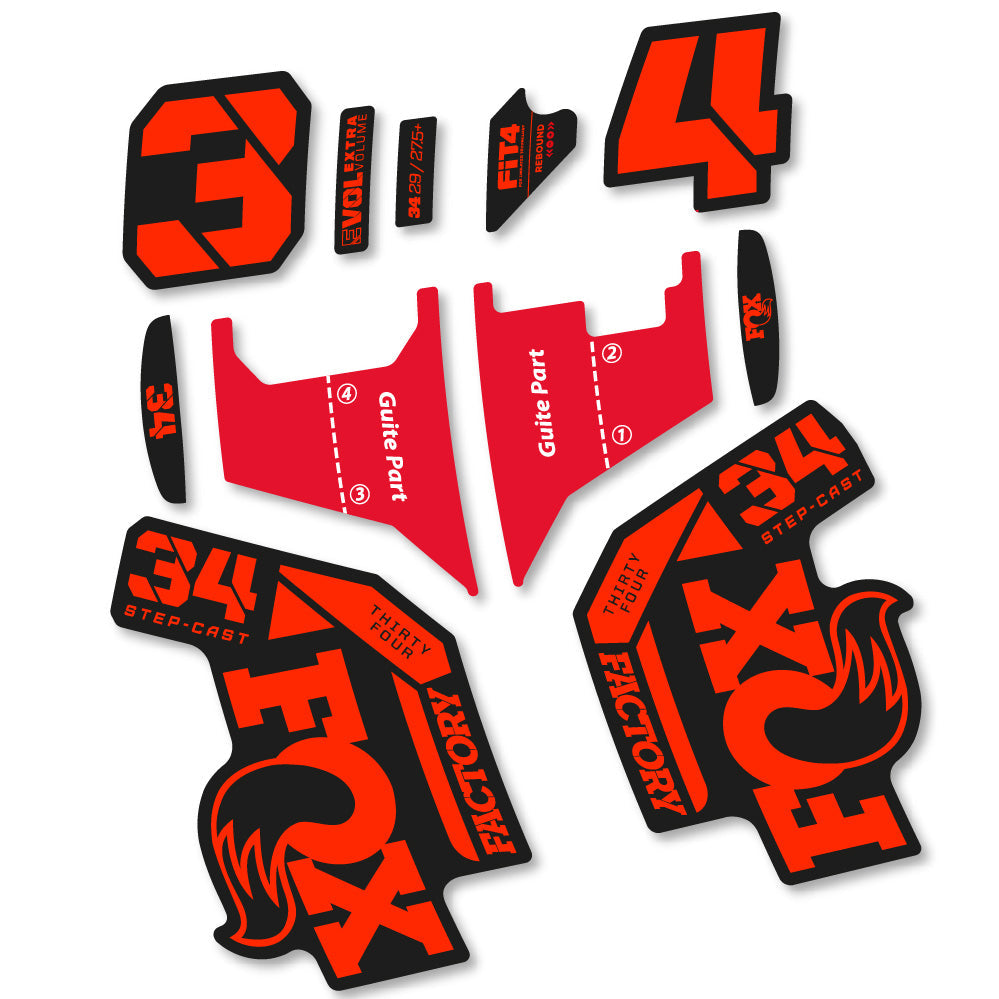 Autocollant Fox 34 Factory Step Cast 2022, Fourche 29, Vélo vinyle sticker