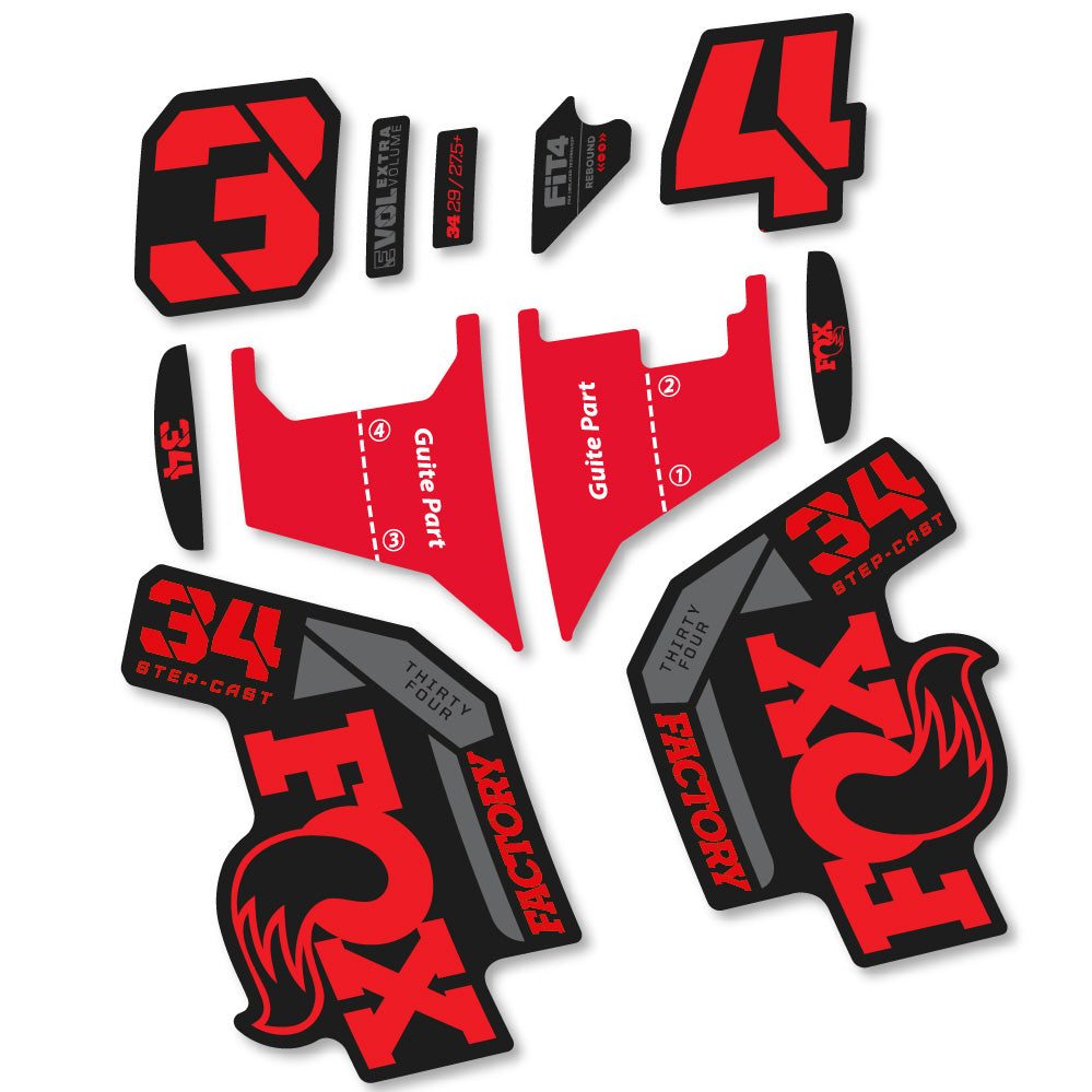 Autocollant Fox 34 Factory Step Cast 2022, Fourche 29, Vélo vinyle sticker