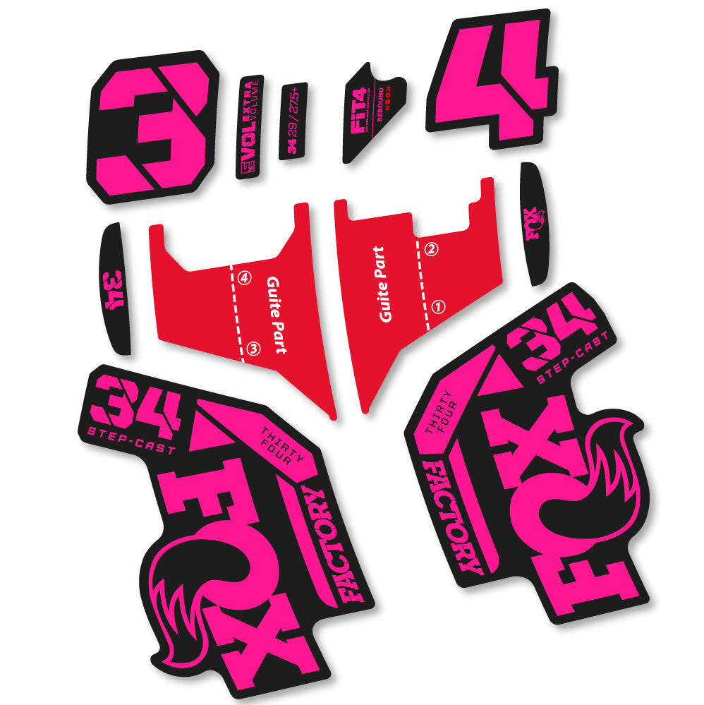 Autocollant Fox 34 Factory Step Cast 2022, Fourche 29, Vélo vinyle sticker
