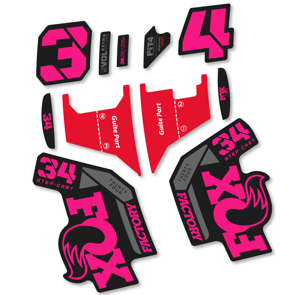 Autocollant Fox 34 Factory Step Cast 2022, Fourche 29, Vélo vinyle sticker
