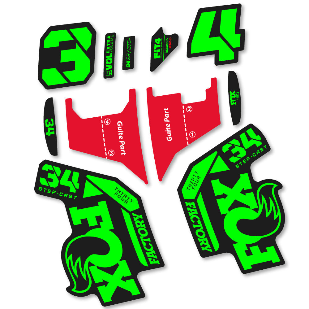 Autocollant Fox 34 Factory Step Cast 2022, Fourche 29, Vélo vinyle sticker