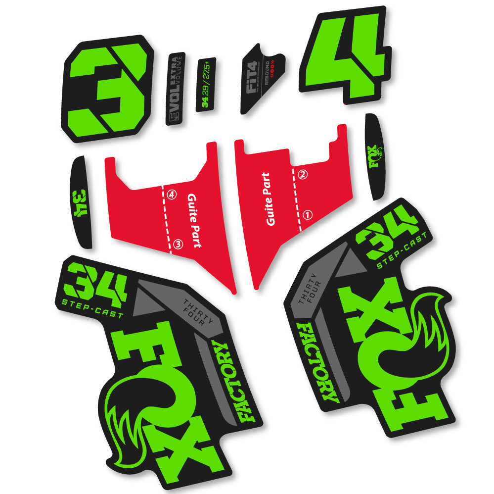 Autocollant Fox 34 Factory Step Cast 2022, Fourche 29, Vélo vinyle sticker