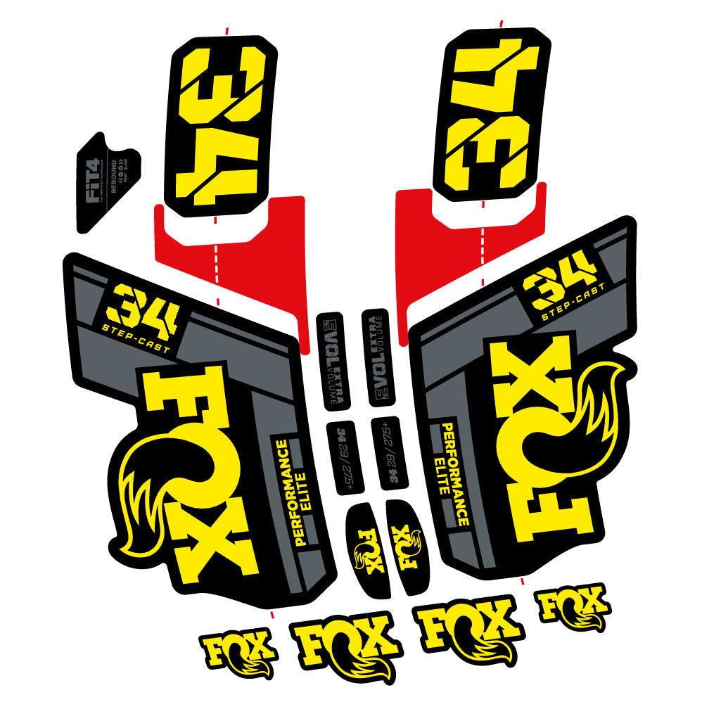 Autocollant Fox 34 SC Elite 2021, Fourche 29, Autocollant Vélo vinyle