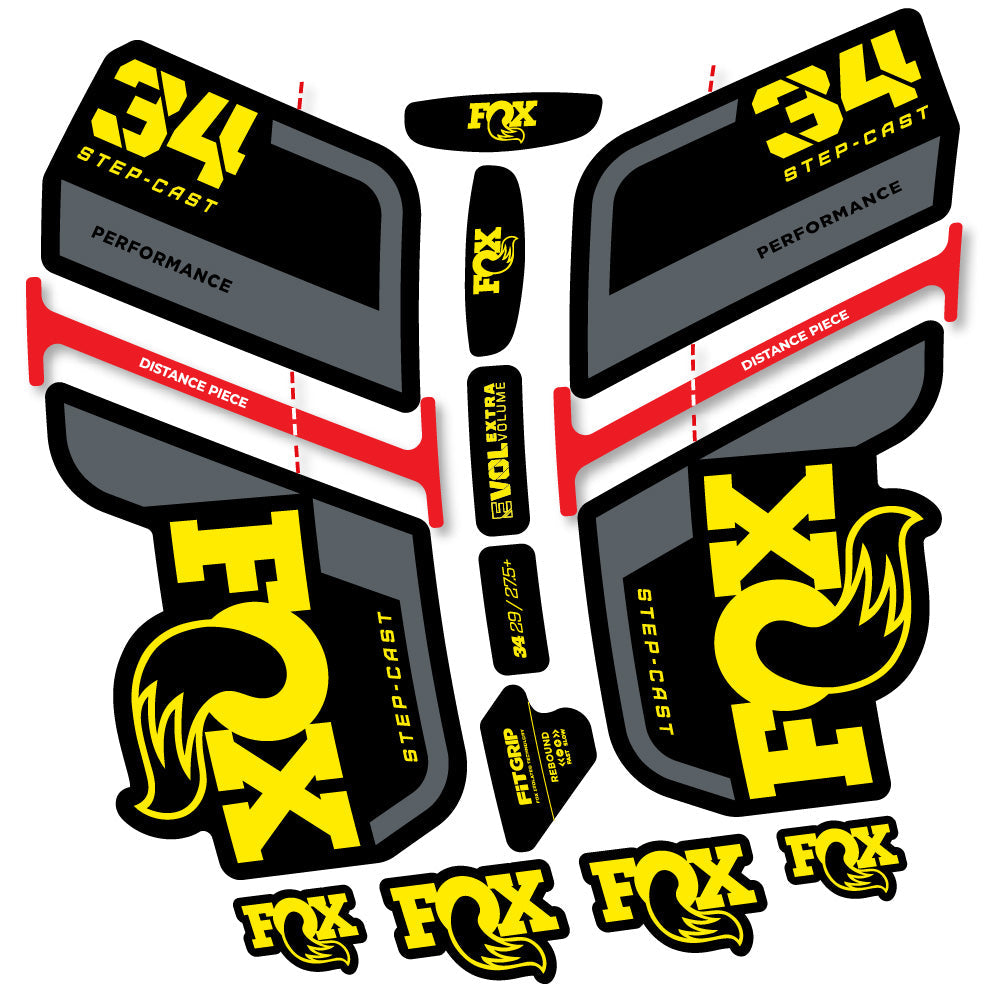 Autocollant Fox 34 SC Performance 2022, Fourche 29, Autocollant Vélo vinyle