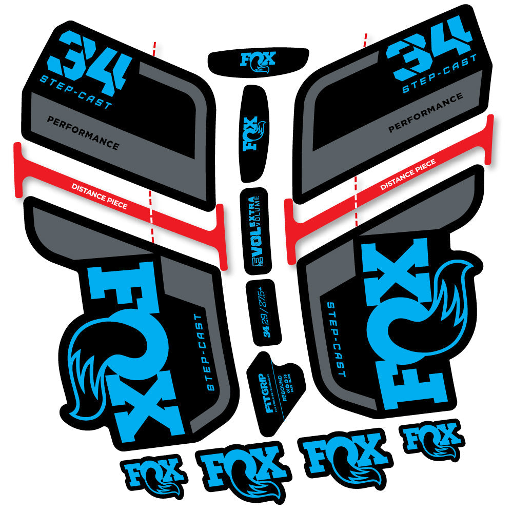 Autocollant Fox 34 SC Performance 2022, Fourche 29, Autocollant Vélo vinyle