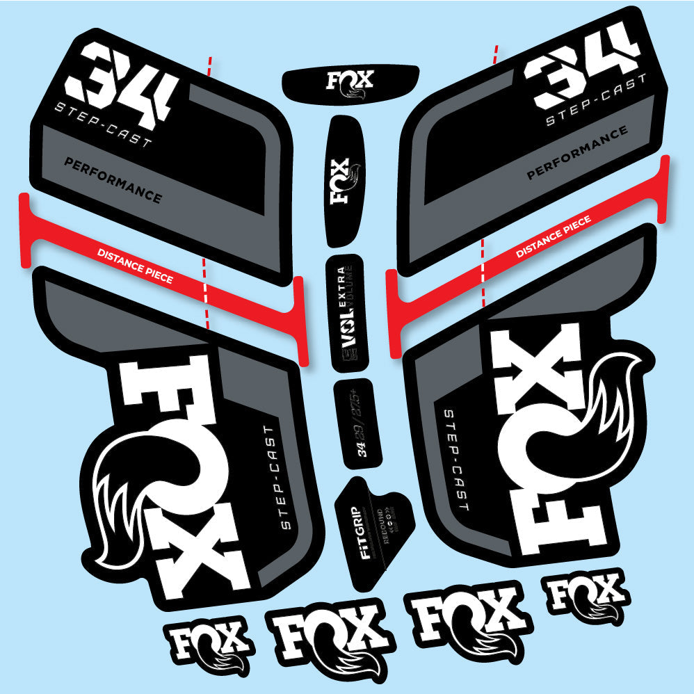 Autocollant Fox 34 SC Performance 2022, Fourche 29, Autocollant Vélo vinyle