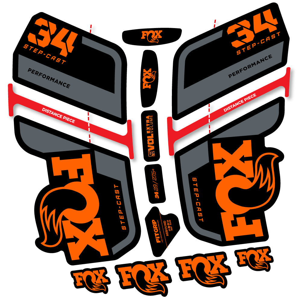 Autocollant Fox 34 SC Performance 2022, Fourche 29, Autocollant Vélo vinyle