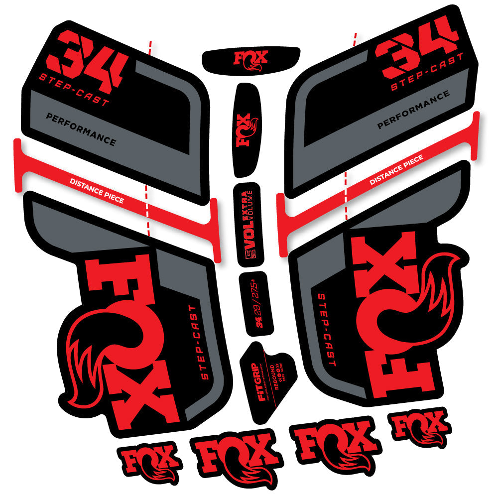 Autocollant Fox 34 SC Performance 2022, Fourche 29, Autocollant Vélo vinyle