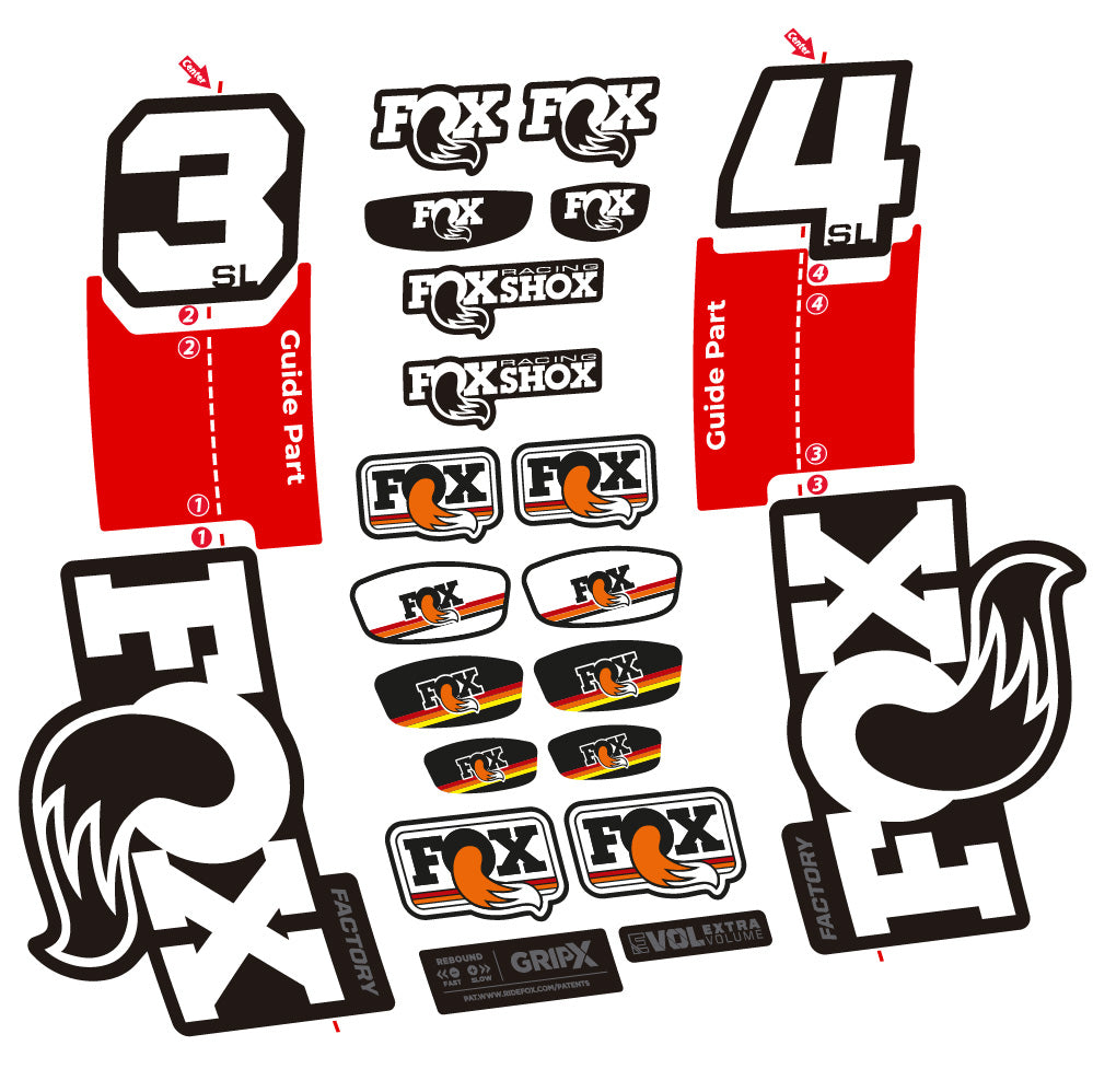 Autocollant Fox 34 SL Factory, Fourche 29, Autocollant Vélo vinyle