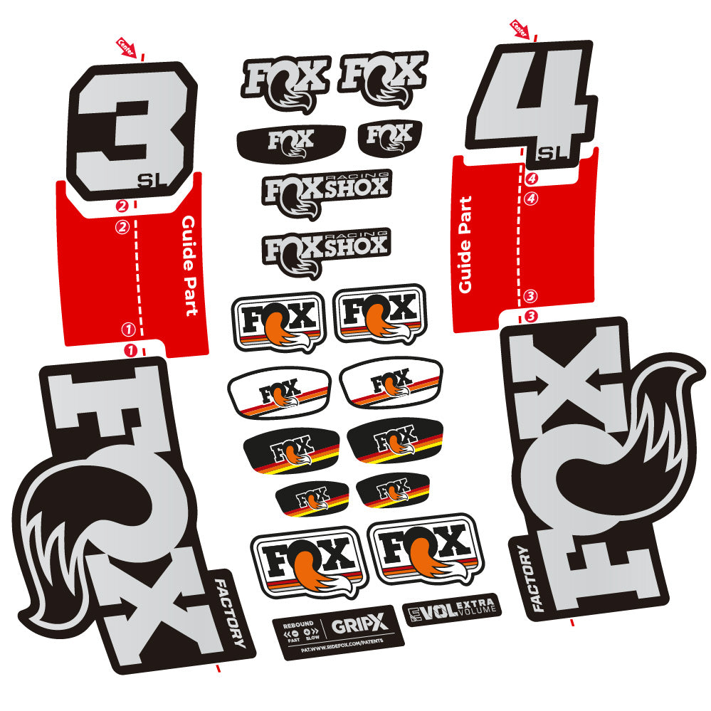 Autocollant Fox 34 SL Factory, Fourche 29, Autocollant Vélo vinyle