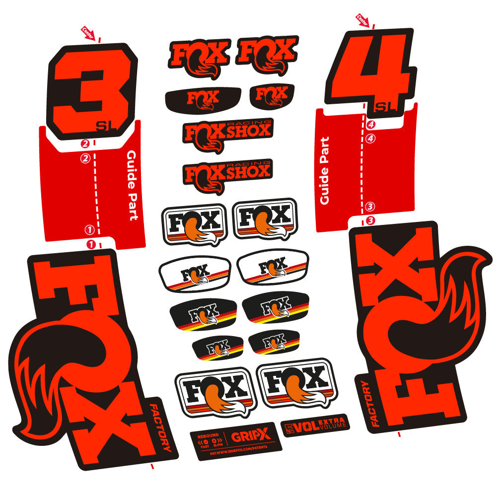 Autocollant Fox 34 SL Factory, Fourche 29, Autocollant Vélo vinyle